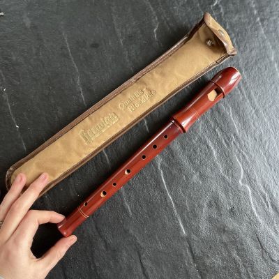 Флейта старинная антикварная Herwiga Chor в футляре дерево