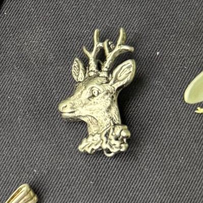 Брошь Олень 3 см серебро 