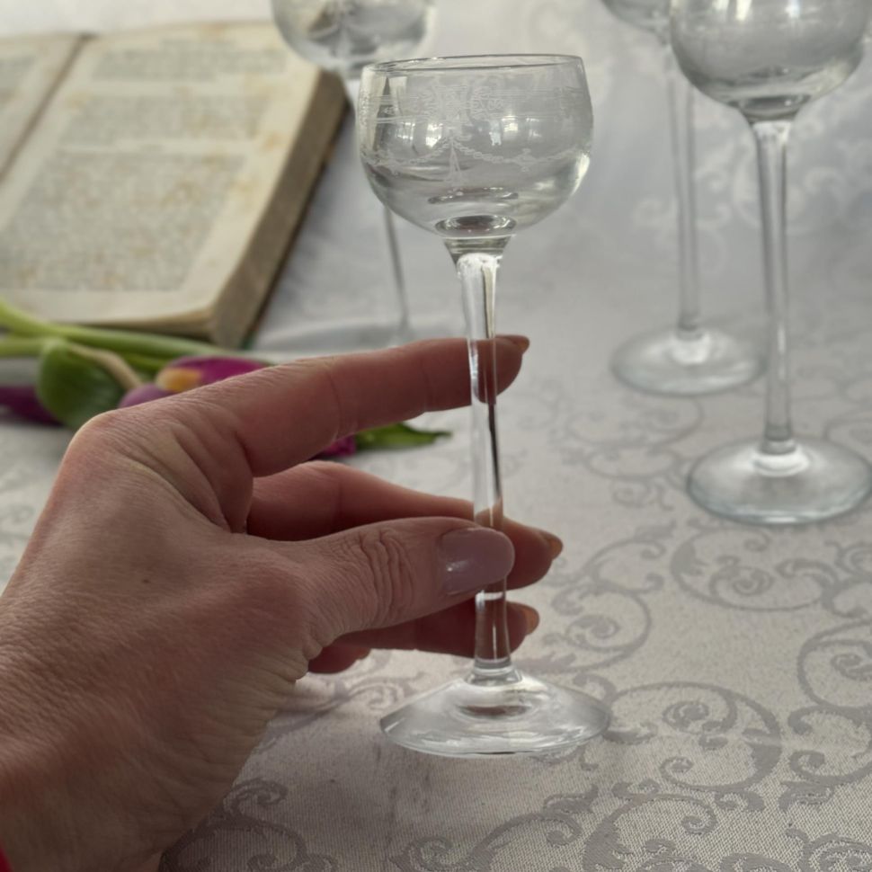 Рюмка на ножке 30 мл гравировка хрусталь 