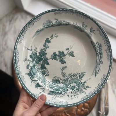 Тарелка глубокая Gustafsberg Flora 24 см фарфор Швеция (нитевидная трещина)