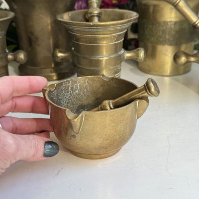 Ступка с пестиком 8 см латунь