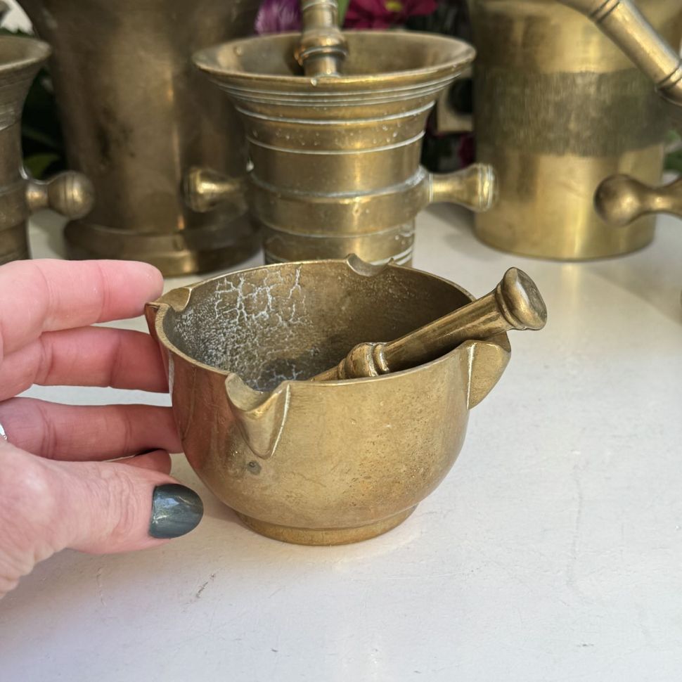 Ступка с пестиком 8 см латунь