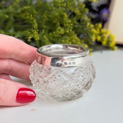 Солонка 6 см хрусталь серебро 