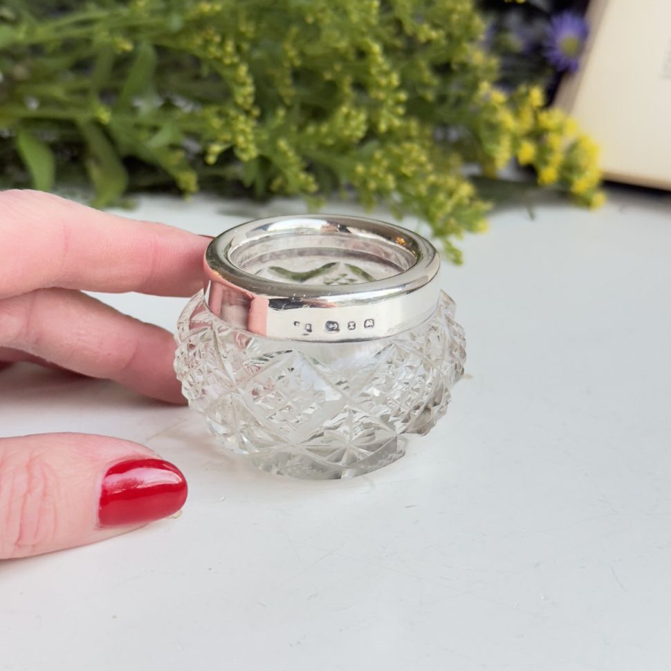 Солонка 6 см хрусталь серебро 