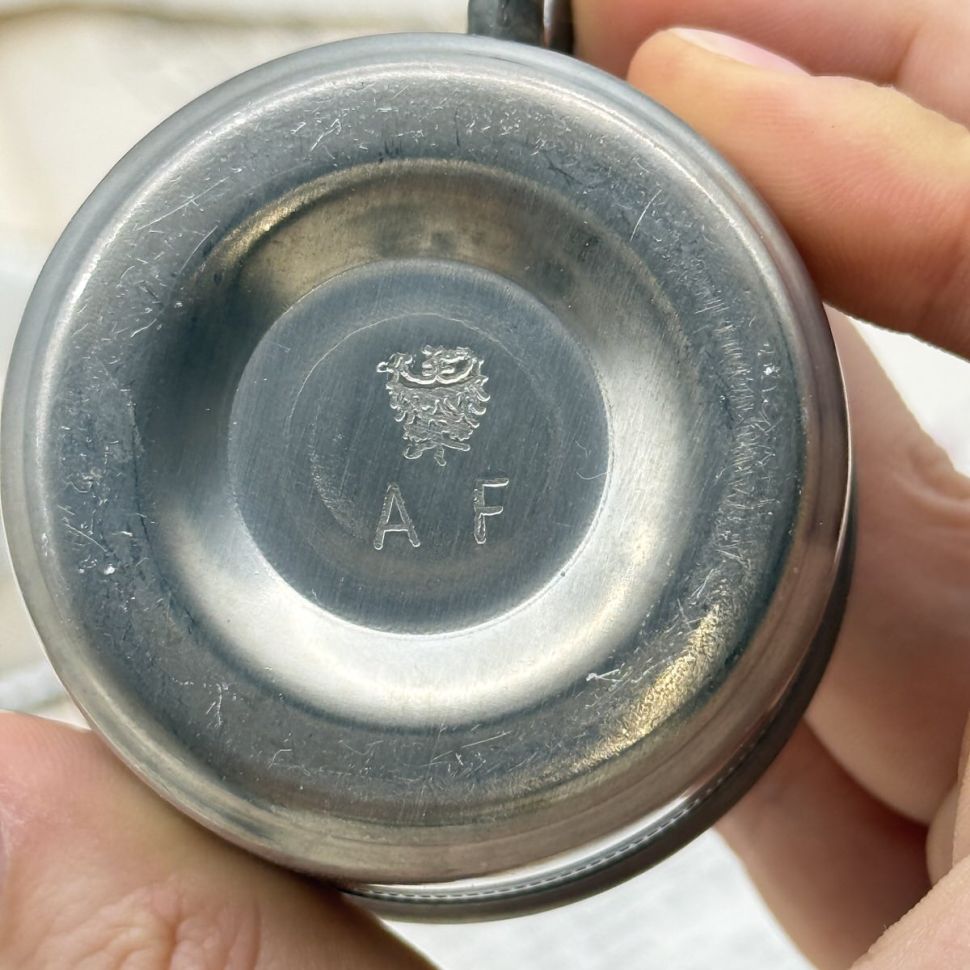 Кофейная пара в оловянном подстаканнике 100 мл фарфор Германия