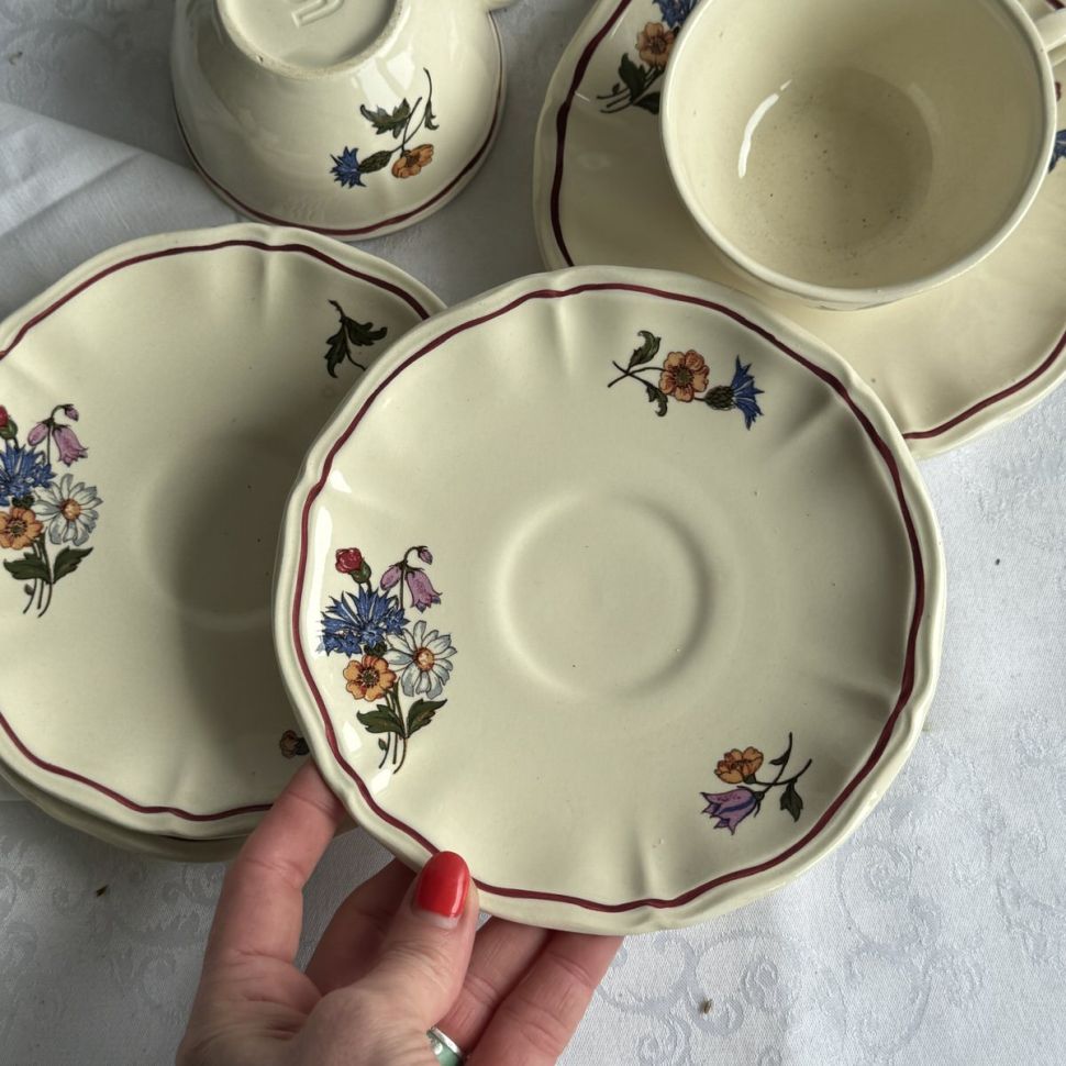 Блюдце Sarreguemines Полевые цветы 17 см Франция