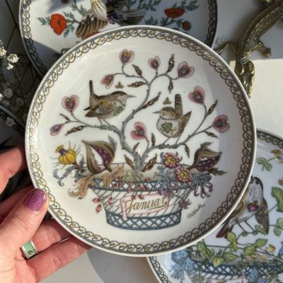 Тарелка Hutschenreuther Январь Крапивник 16 см Германия