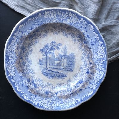 Тарелка Городские дома голубые Rörstrand 24 см