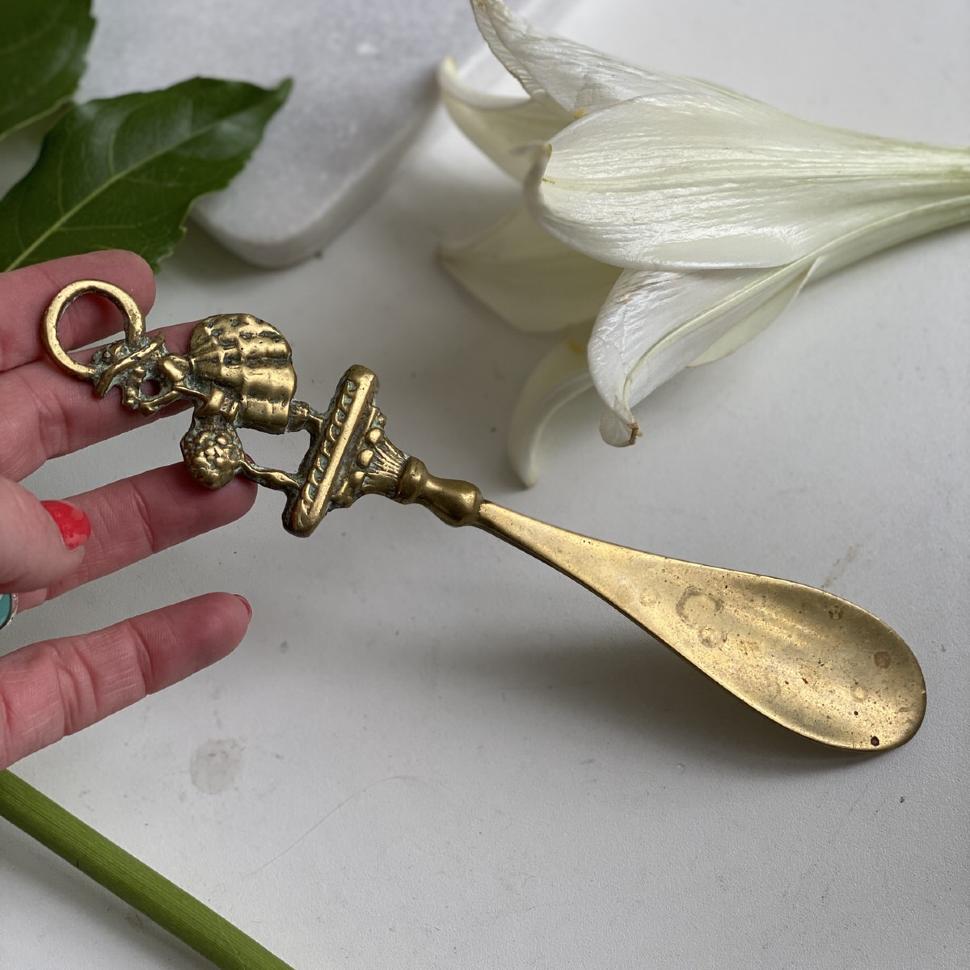 Ложка для обуви 20 см латунь