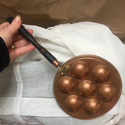 Сковорода для выпечки пончиков большая, медь