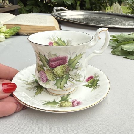 Кофейная пара Royal Albert Highland Thistle 130 мл Чертополох Англия 