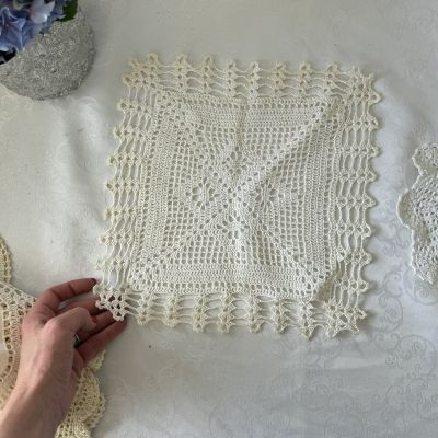 Салфетка квадратная 29 см хлопок ручная работа