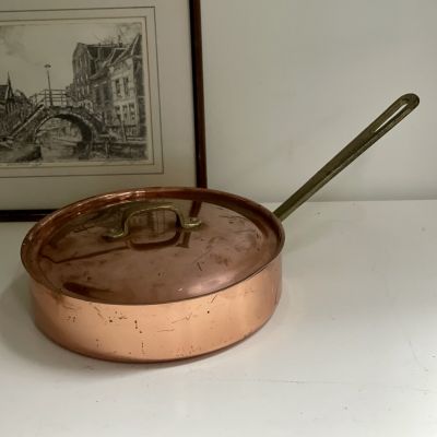 Сковорода с крышкой медь лужение 23 см Франция лужение