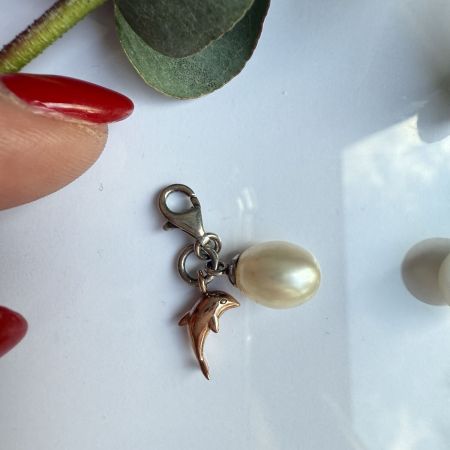 Подвеска шарм Thomas Sabo Жемчуг и дельфин 1,5 см 925