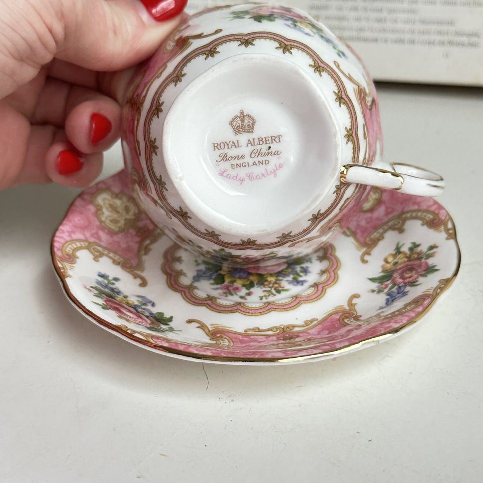 Кофейная пара Royal Albert Lady Carlyle 130 мл Англия 1950-1970 гг.