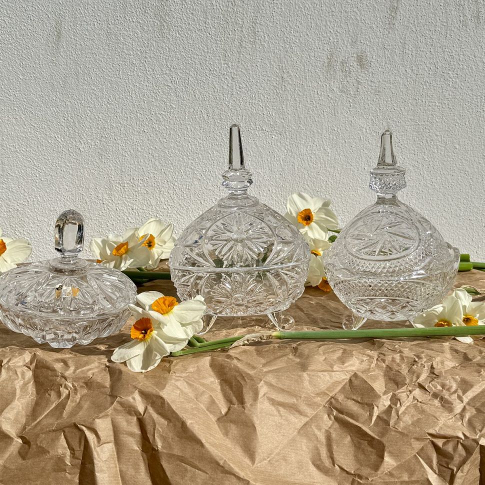 Шкатулка бонбоньерка 17 см хрусталь Германия