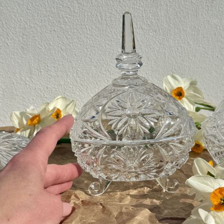 Шкатулка бонбоньерка 17 см хрусталь Германия