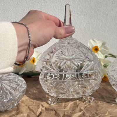 Шкатулка бонбоньерка 17 см хрусталь Германия