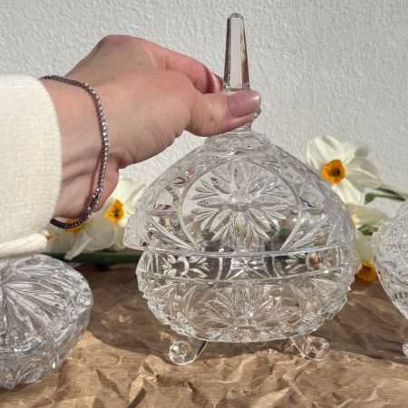 Шкатулка бонбоньерка 17 см хрусталь Германия