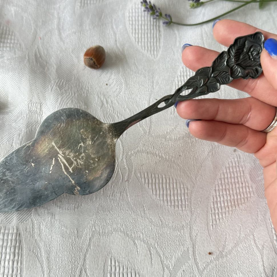 Лопатка для торта Хильдесхаймская роза 20 см серебрение