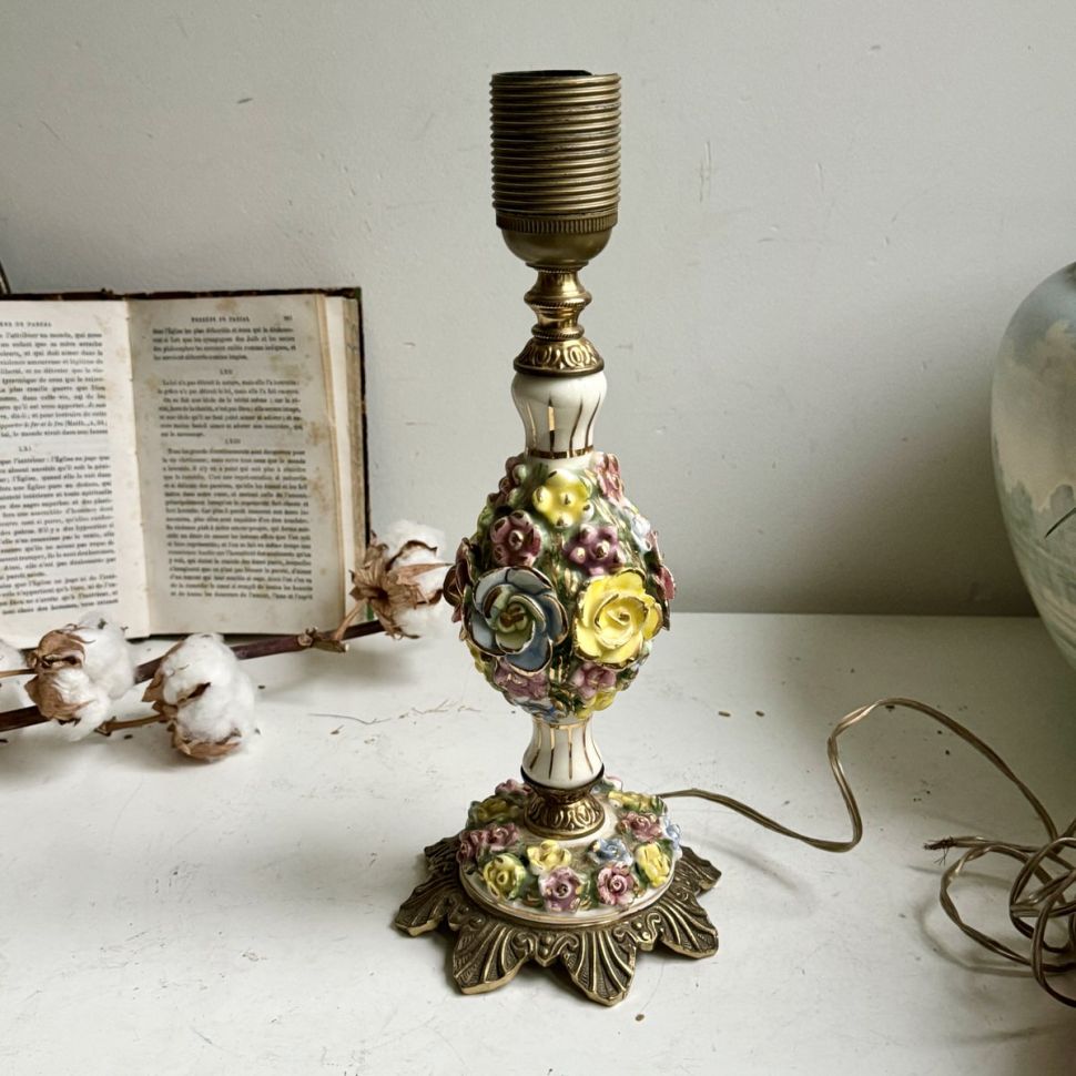 Лампа настольная 30 см фарфор, латунь Франция