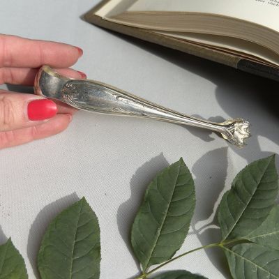 Щипцы для льда и сахара Львиные лапы 14 см серебрение Франция      