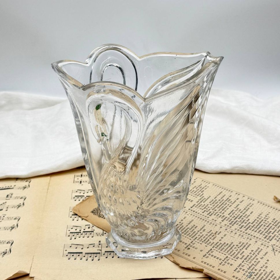 Ваза Лебедь 14 см хрусталь 