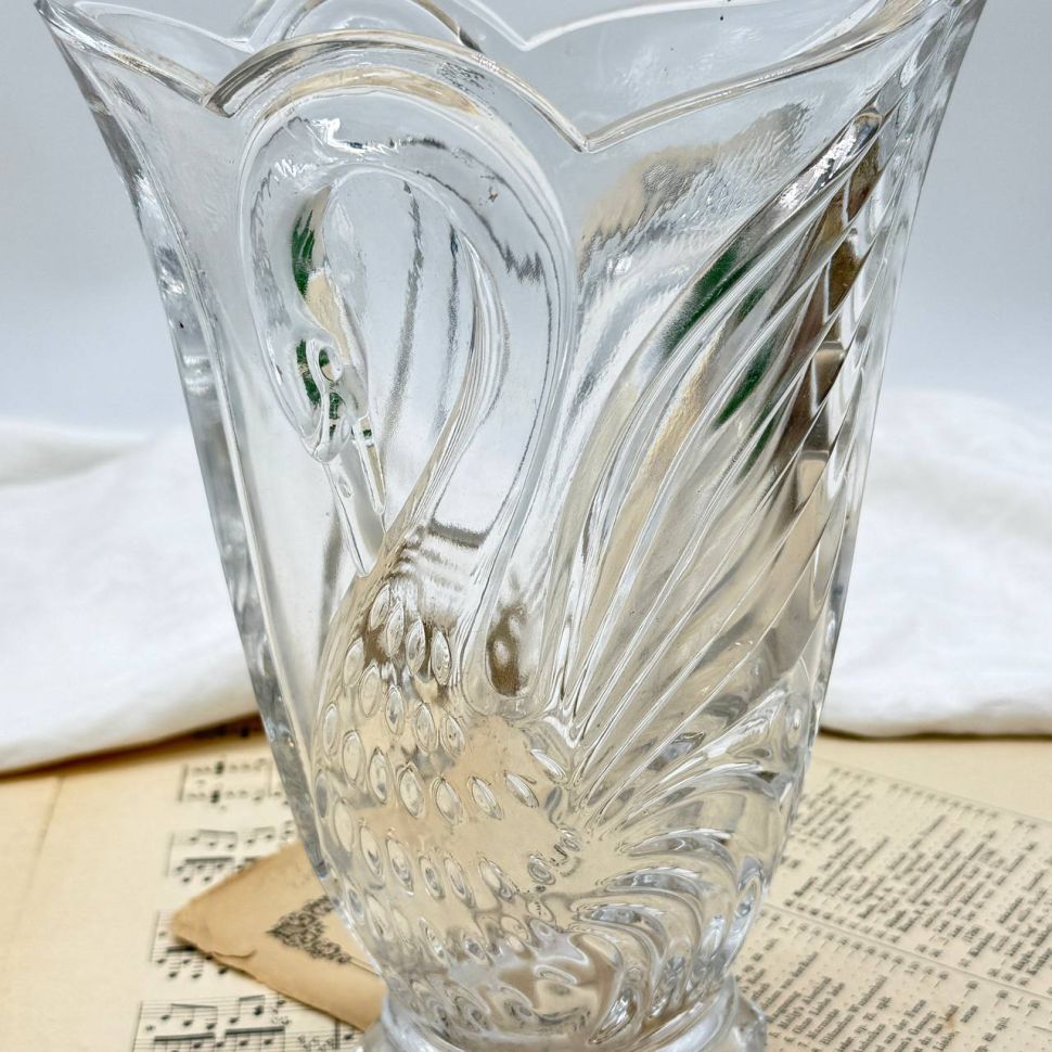 Ваза Лебедь 14 см хрусталь 