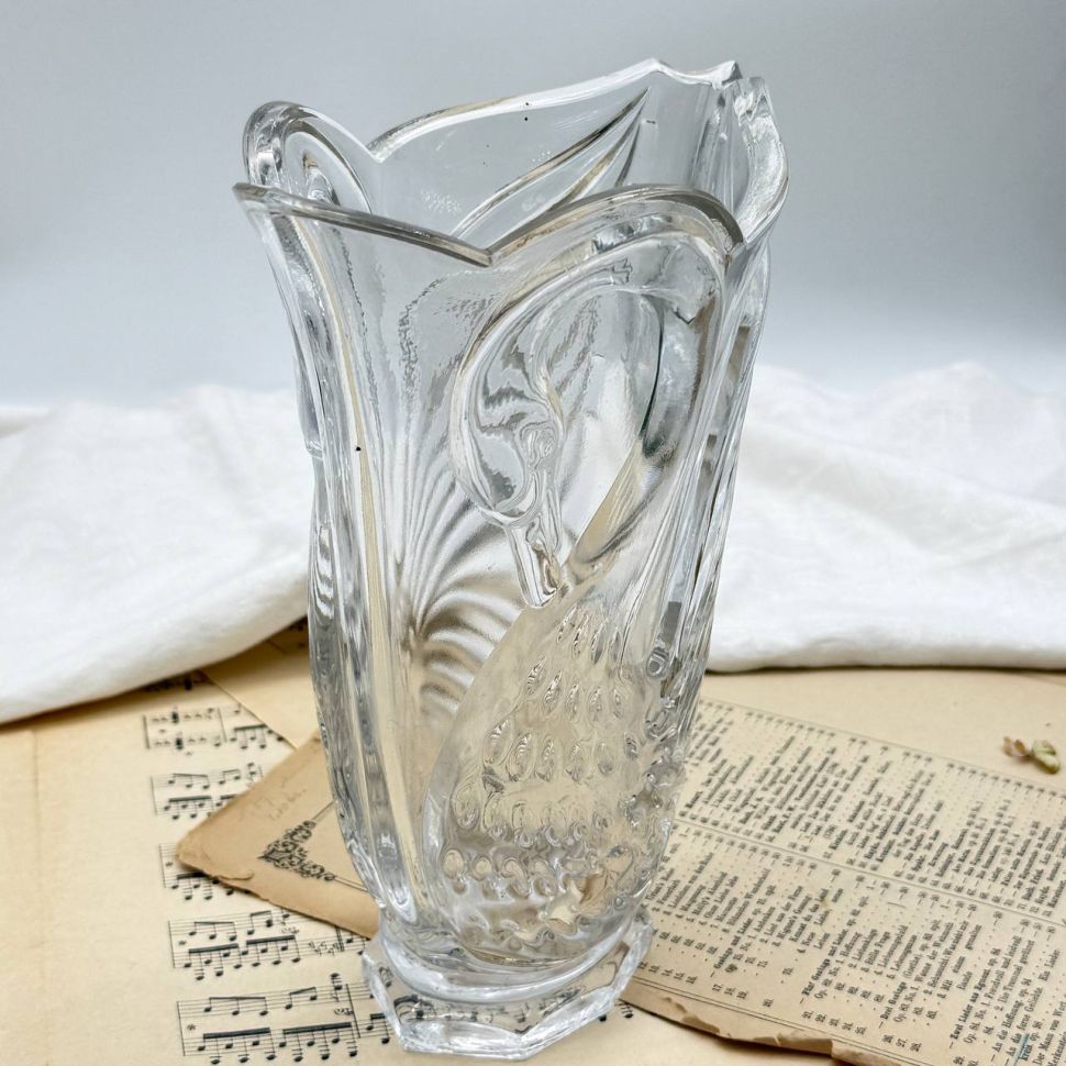 Ваза Лебедь 14 см хрусталь 