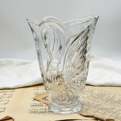 Ваза Лебедь 14 см хрусталь