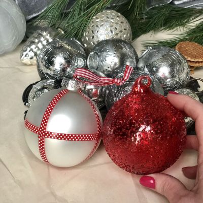 Красный шар набор 2 шт. стекло