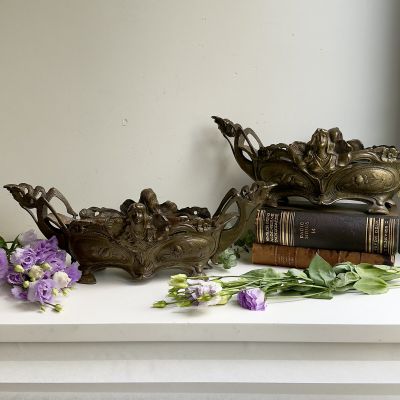 Кашпо жардиньерка 50 см бронза Арнуво Франция