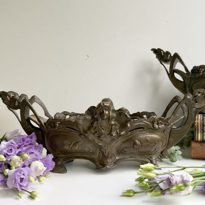 Кашпо жардиньерка 50 см бронза Арнуво Франция