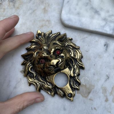 Панно настенное Лев 11 см латунь