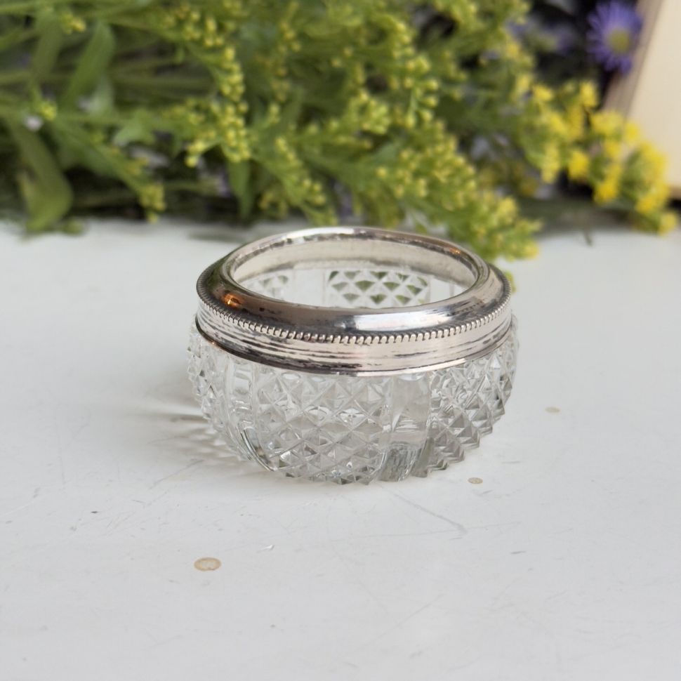 Солонка 6 см хрусталь серебро