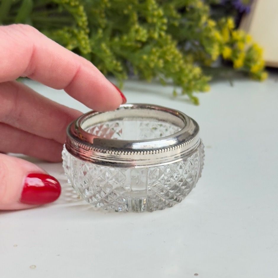 Солонка 6 см хрусталь серебро