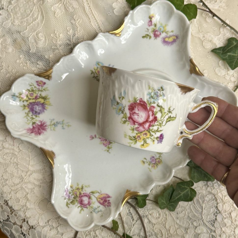 Чайная пара 380 мл фарфор Франция 