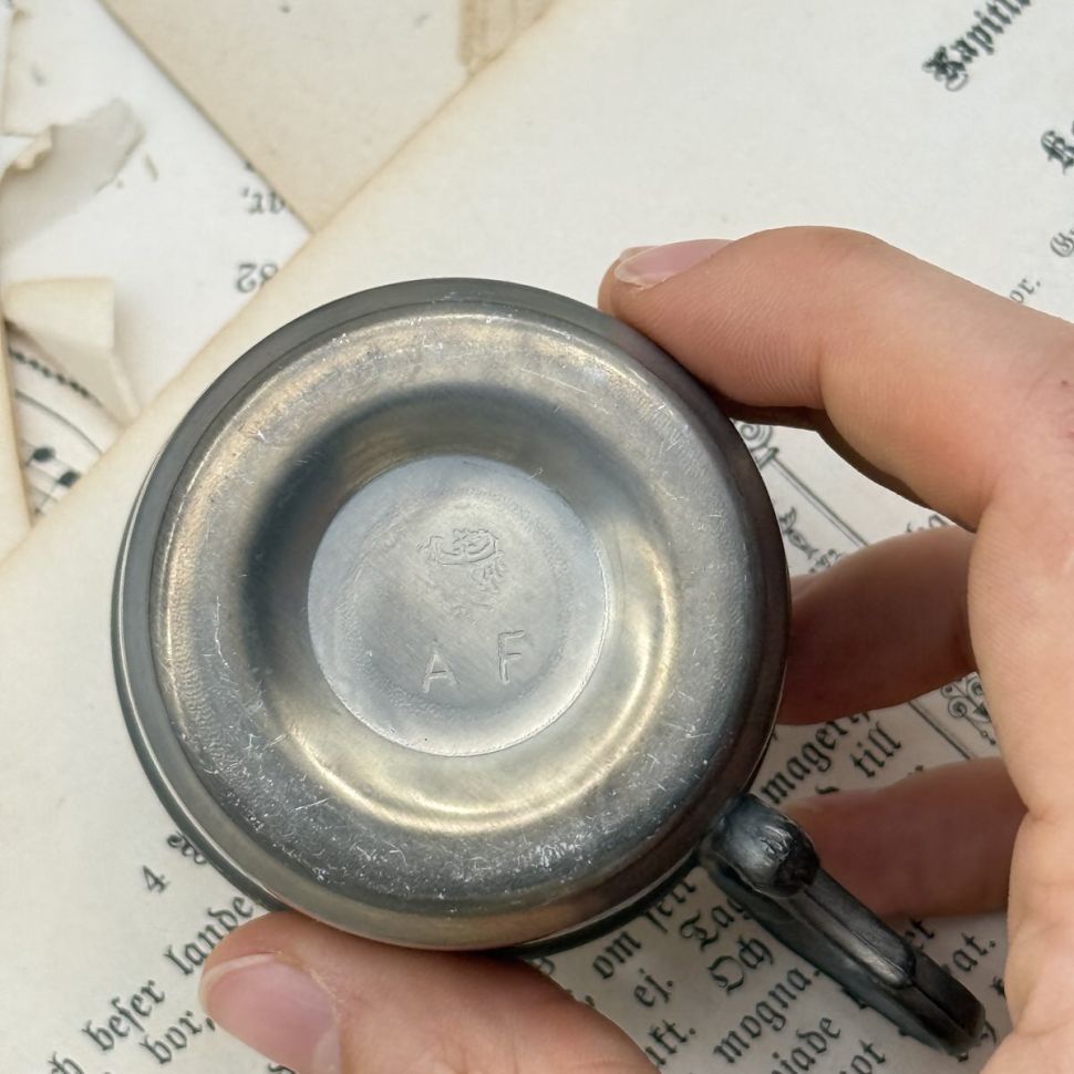 Кофейная пара в оловянном подстаканнике 100 мл фарфор Германия