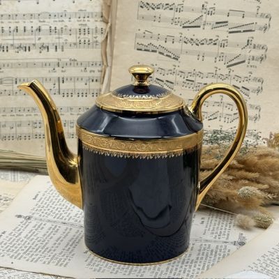 Чайник кофейник Limoges 1,6 л кобальт позолота Франция