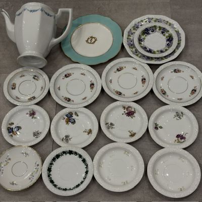 Сет фарфора Цветочный Розенталь лом чайник  