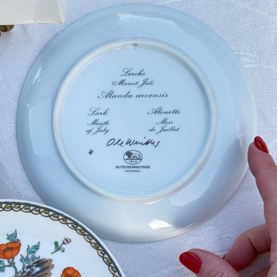 Тарелка Hutschenreuther Февраль Синица 16 см Германия