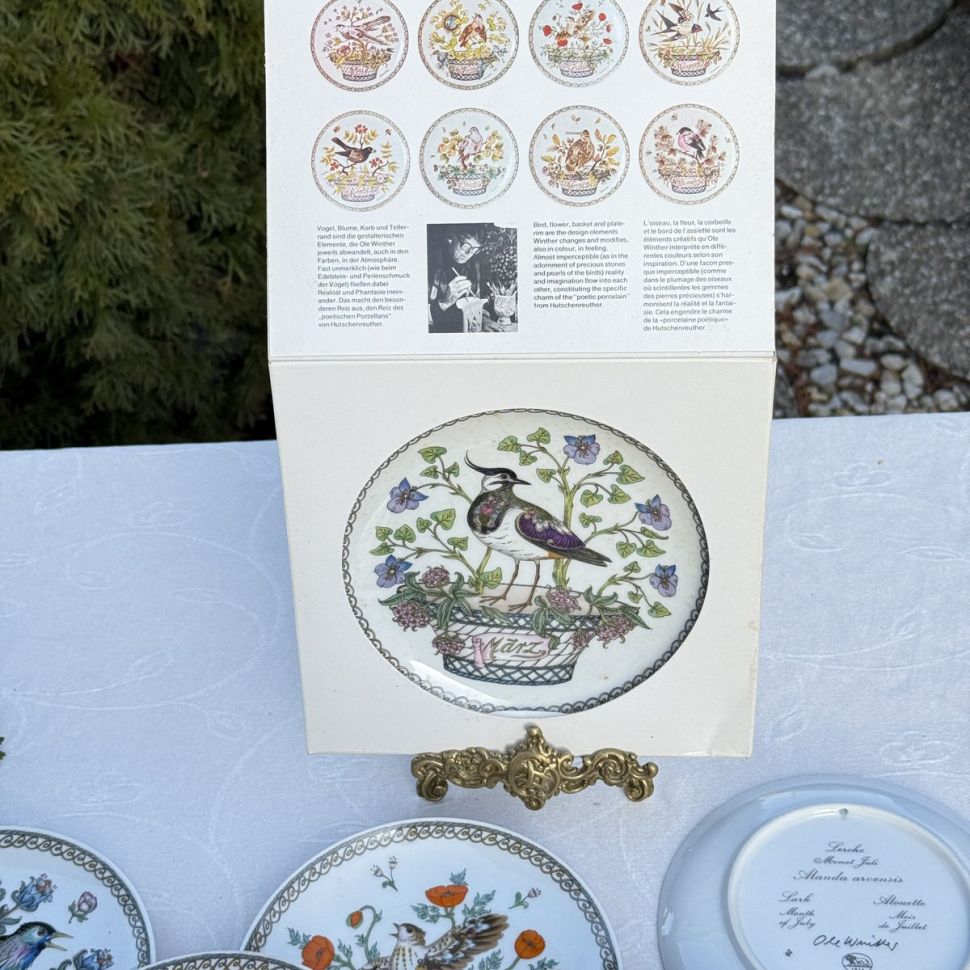 Тарелка Hutschenreuther Февраль Синица 16 см Германия