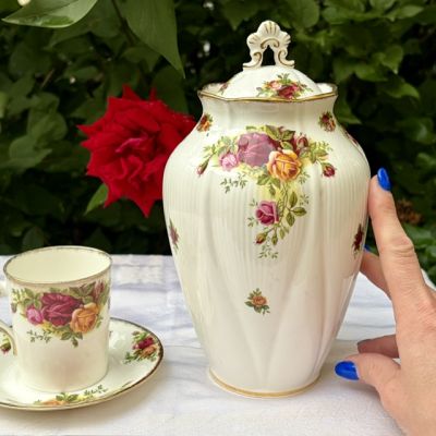 Банка чайница Royal Albert Old Country Roses 25 см фарфор Англия 