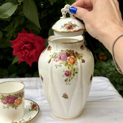 Банка чайница Royal Albert Old Country Roses 25 см фарфор Англия 