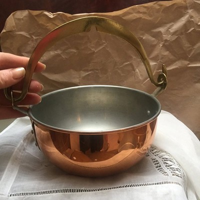 Котелок медь с ручкой из латуни