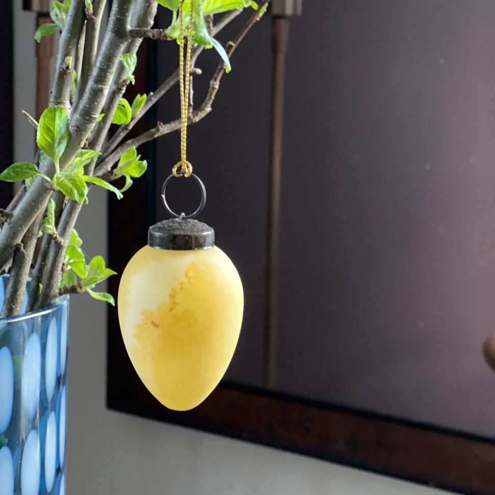 Подвес яйцо пасхальное 7 см металл пластик матовый 