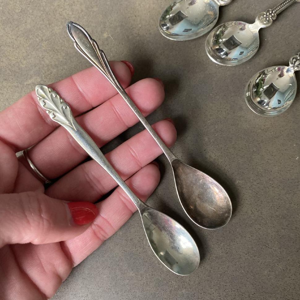 Ложка кофейная 12 см набор 2 шт мельхиор вытянутая