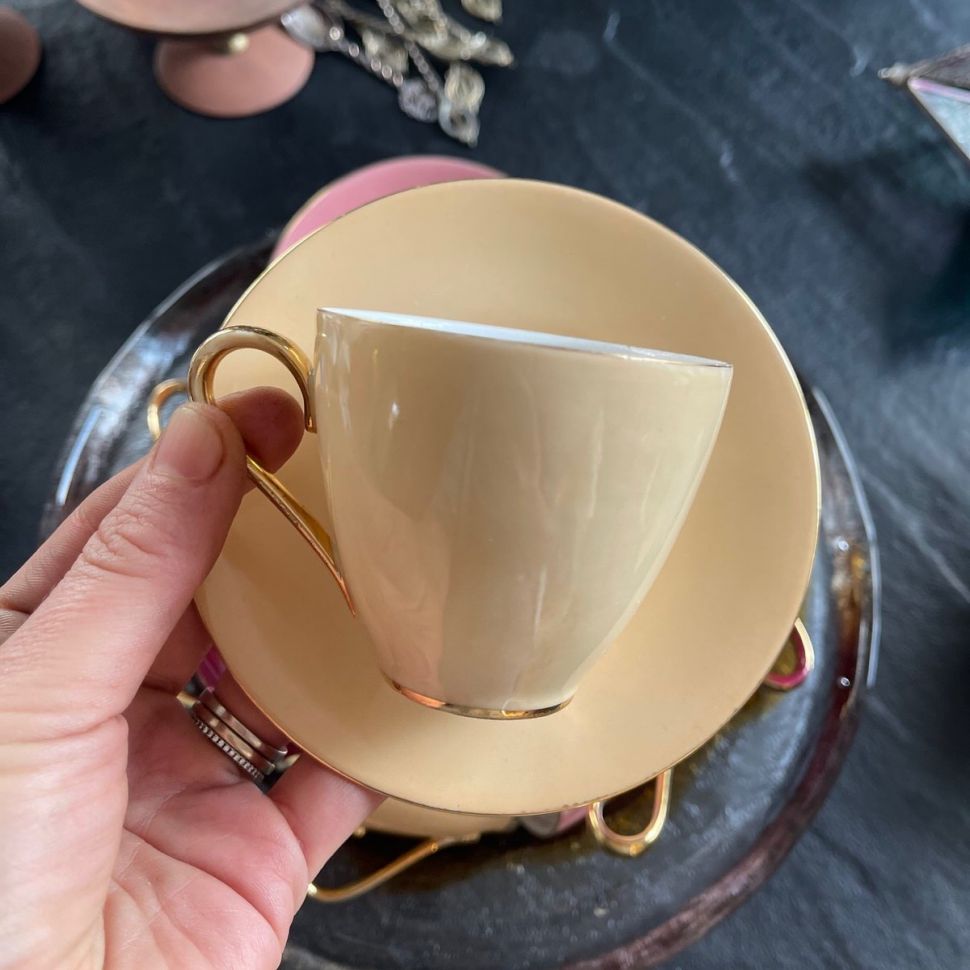 Кофейная пара 100 мл Bareuther Бавария Германия (бежевая)