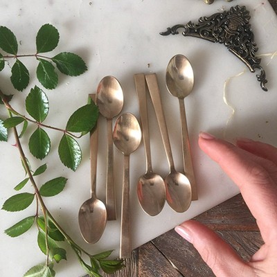 Кофейная латунная ложка, набор 6 шт.
