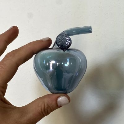 Декоративный элемент Синее яблоко 6 см муранское стекло